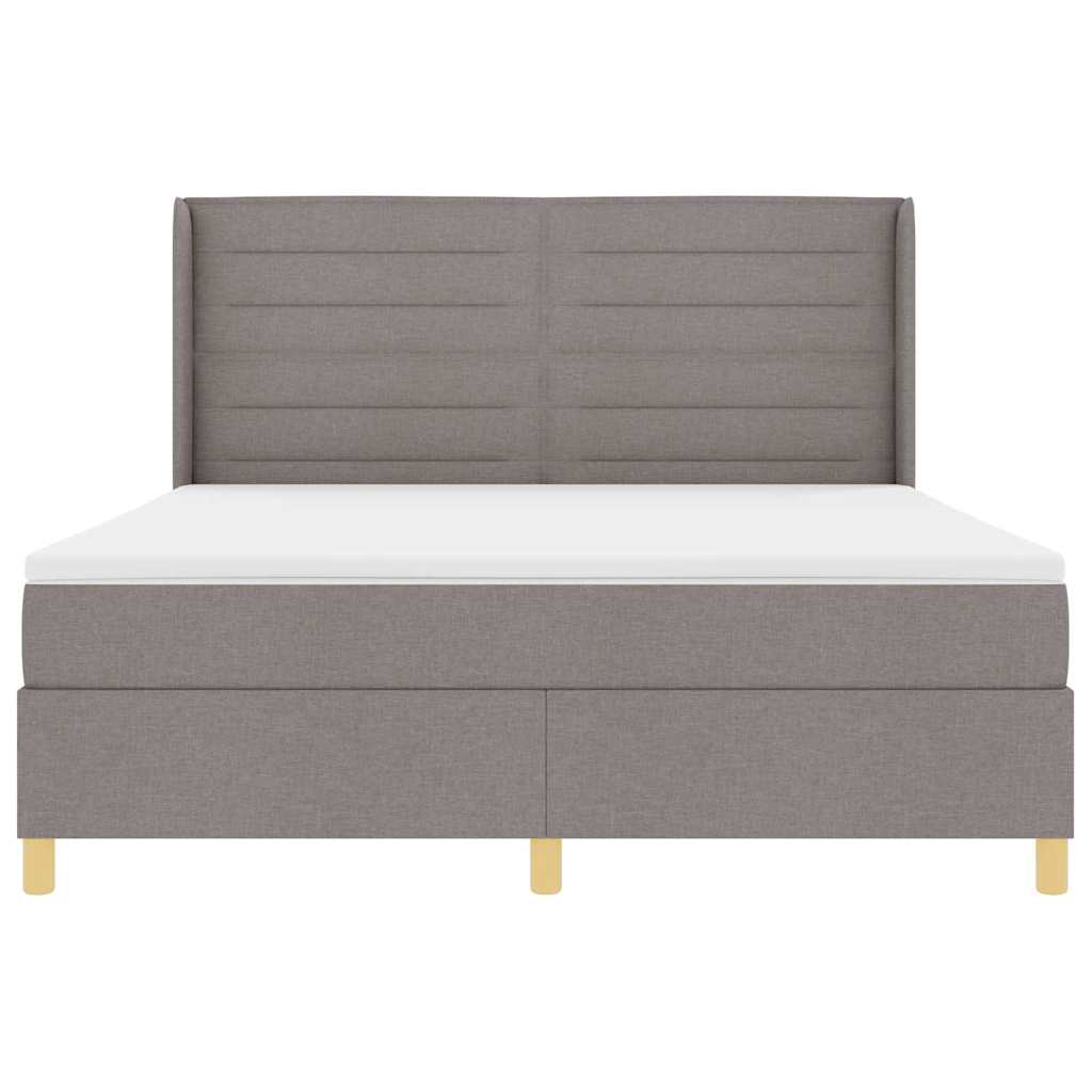 Boxspringbed met LED-stripverlichting Taupe 180 x 200 cm Stof