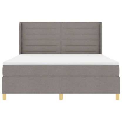 Boxspringbed met LED-stripverlichting Taupe 180 x 200 cm Stof