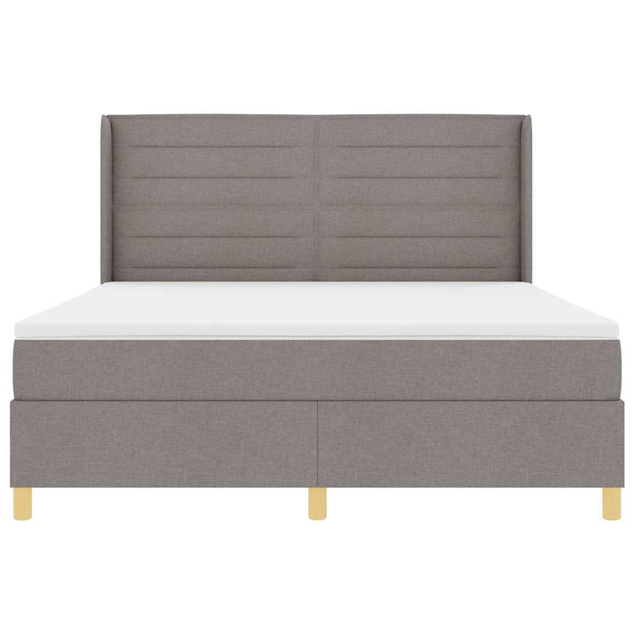 Boxspringbed met LED-stripverlichting Taupe 180 x 200 cm Stof