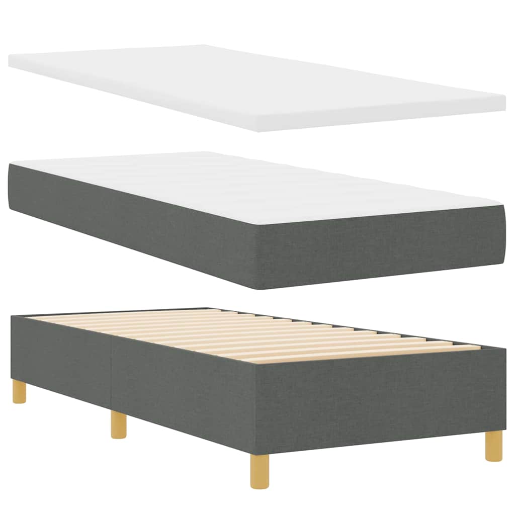 Boxspringbed met LED-stripverlichting Grijs 90 x 190 cm Stof