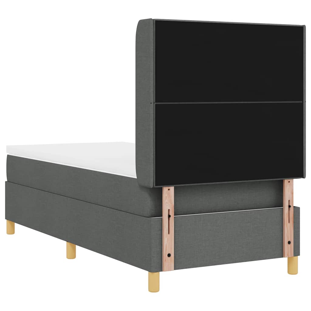 Boxspringbed met LED-stripverlichting Grijs 90 x 190 cm Stof