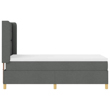 Boxspringbed met LED-stripverlichting Grijs 90 x 190 cm Stof
