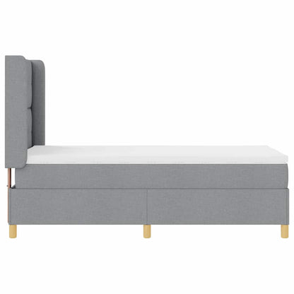 Boxspringbed met hoofdeinde Lichtgrijs 100 x 200 cm Stof
