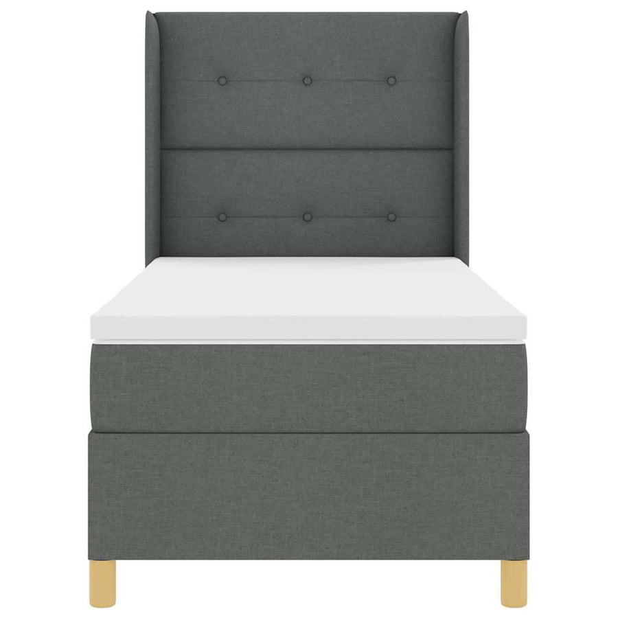 Boxspringbed met LED-stripverlichting Grijs 100 x 200 cm Stof