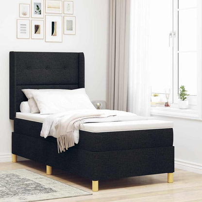 Boxspringbed met LED-stripverlichting Zwart 100 x 200 cm Stof