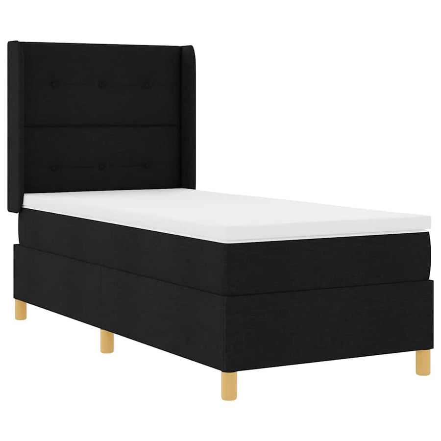 Boxspringbed met LED-stripverlichting Zwart 100 x 200 cm Stof
