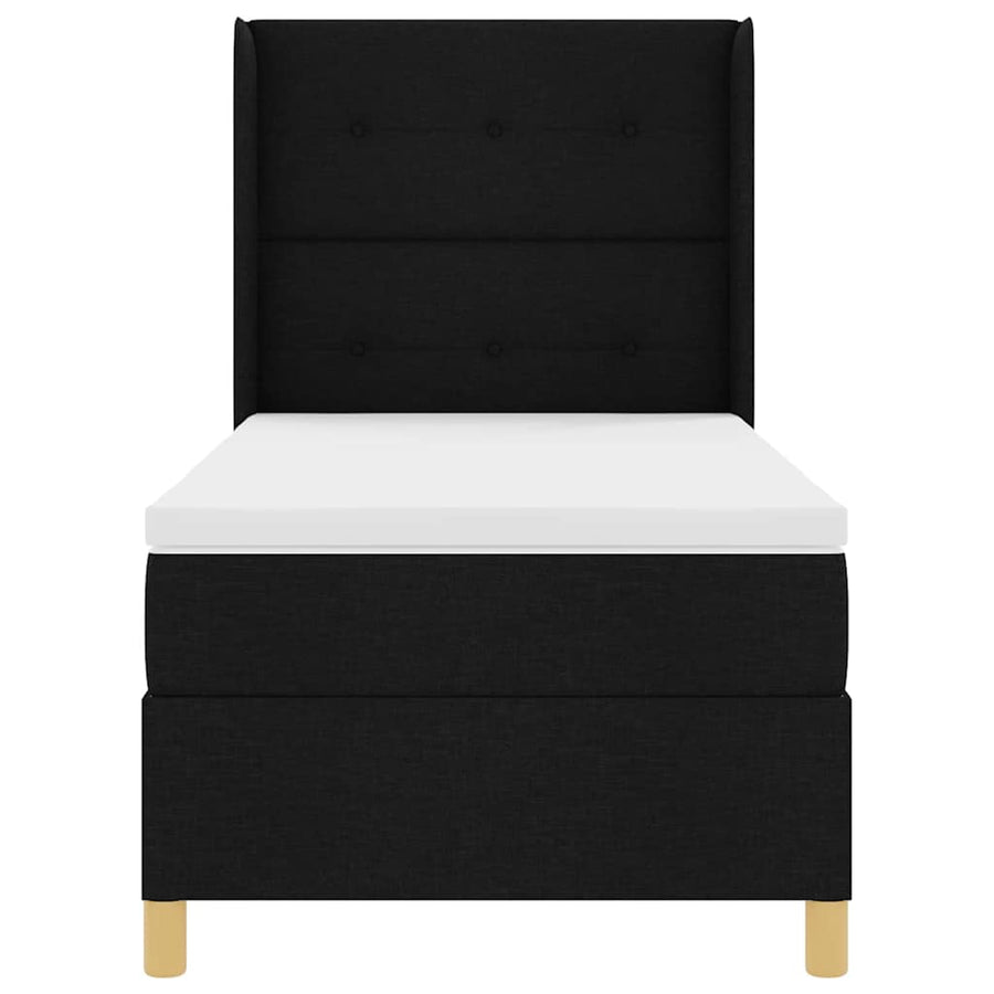 Boxspringbed met LED-stripverlichting Zwart 100 x 200 cm Stof