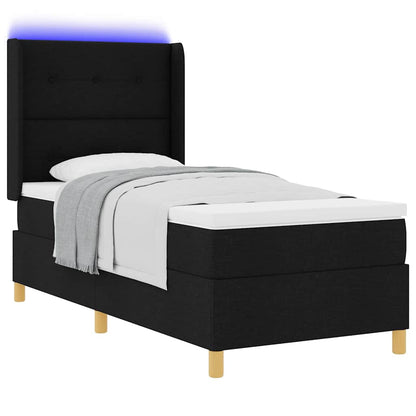 Boxspringbed met LED-stripverlichting Zwart 100 x 200 cm Stof
