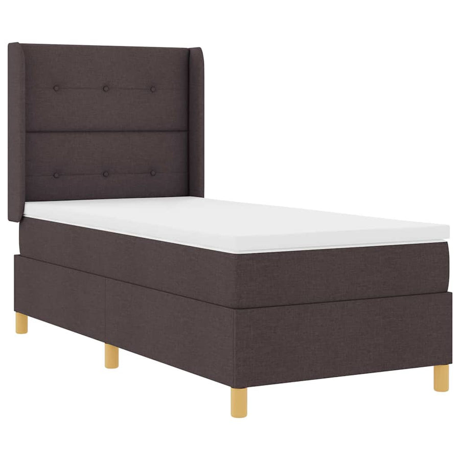 Boxspringbed met LED-stripverlichting Bruin 100 x 200 cm Stof