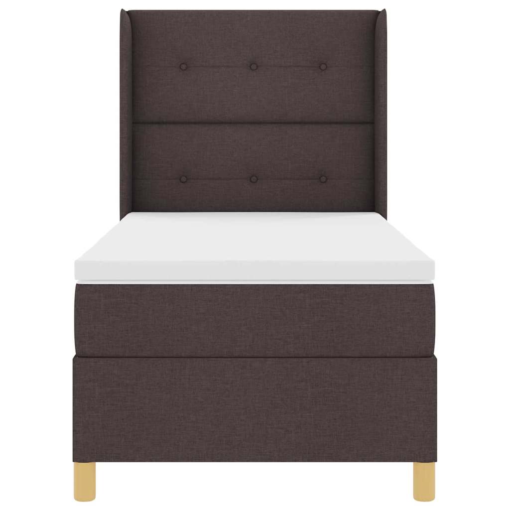 Boxspringbed met LED-stripverlichting Bruin 100 x 200 cm Stof