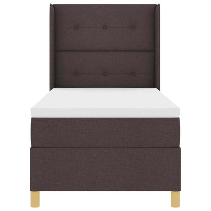 Boxspringbed met LED-stripverlichting Bruin 100 x 200 cm Stof