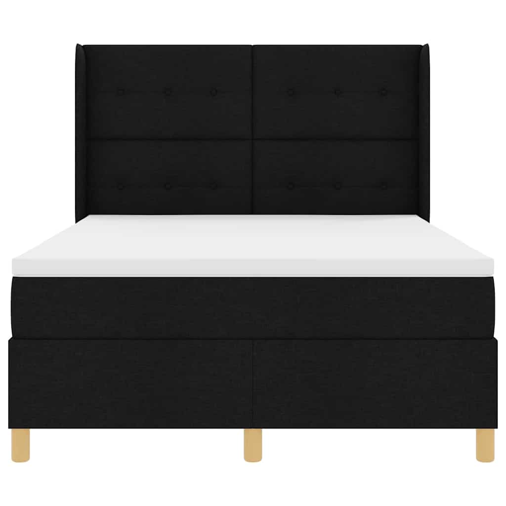 Boxspring bed met matras Zwart 140 x 190 cm Stof