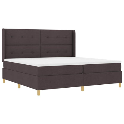 Boxspringbed met LED-stripverlichting Bruin 200 x 200 cm Stof