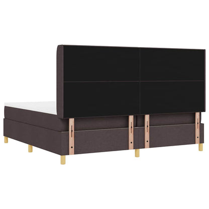 Boxspringbed met LED-stripverlichting Bruin 200 x 200 cm Stof