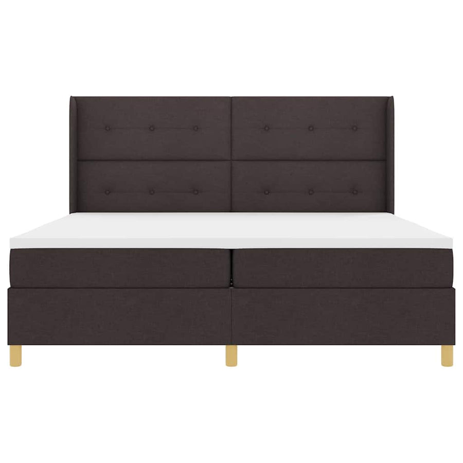 Boxspringbed met LED-stripverlichting Bruin 200 x 200 cm Stof