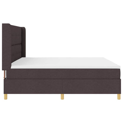 Boxspringbed met LED-stripverlichting Bruin 200 x 200 cm Stof