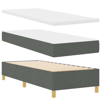 Boxspringbed met LED-stripverlichting Grijs 80 x 200 cm Stof