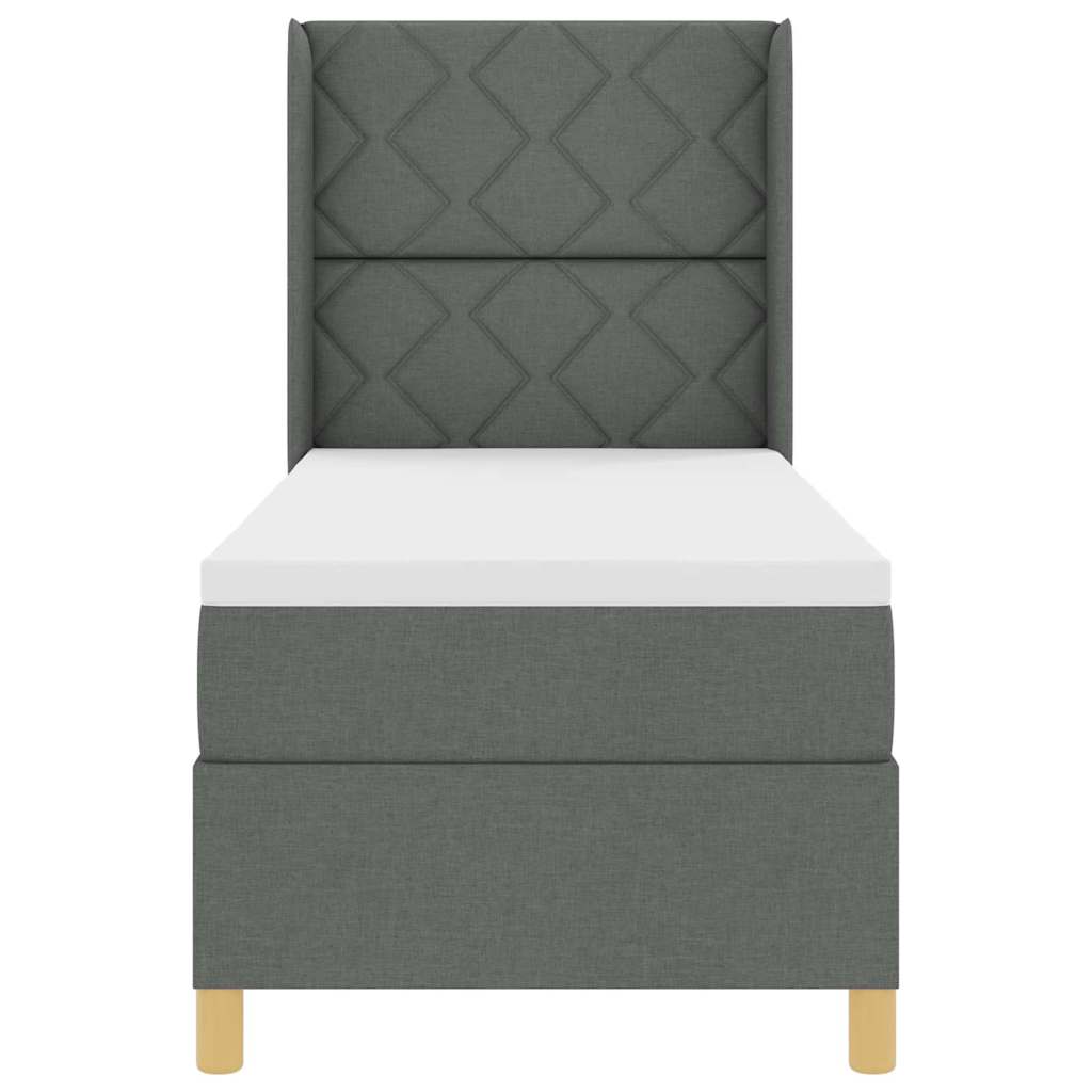 Boxspringbed met LED-stripverlichting Grijs 80 x 200 cm Stof