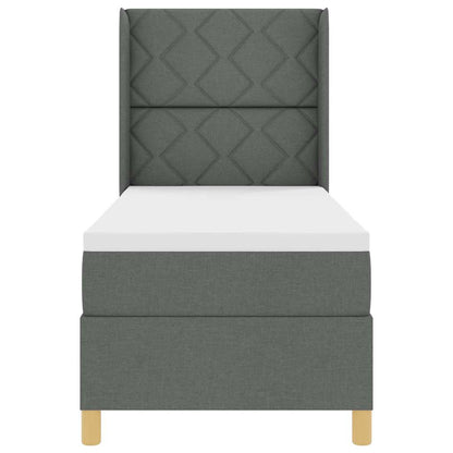Boxspringbed met LED-stripverlichting Grijs 80 x 200 cm Stof