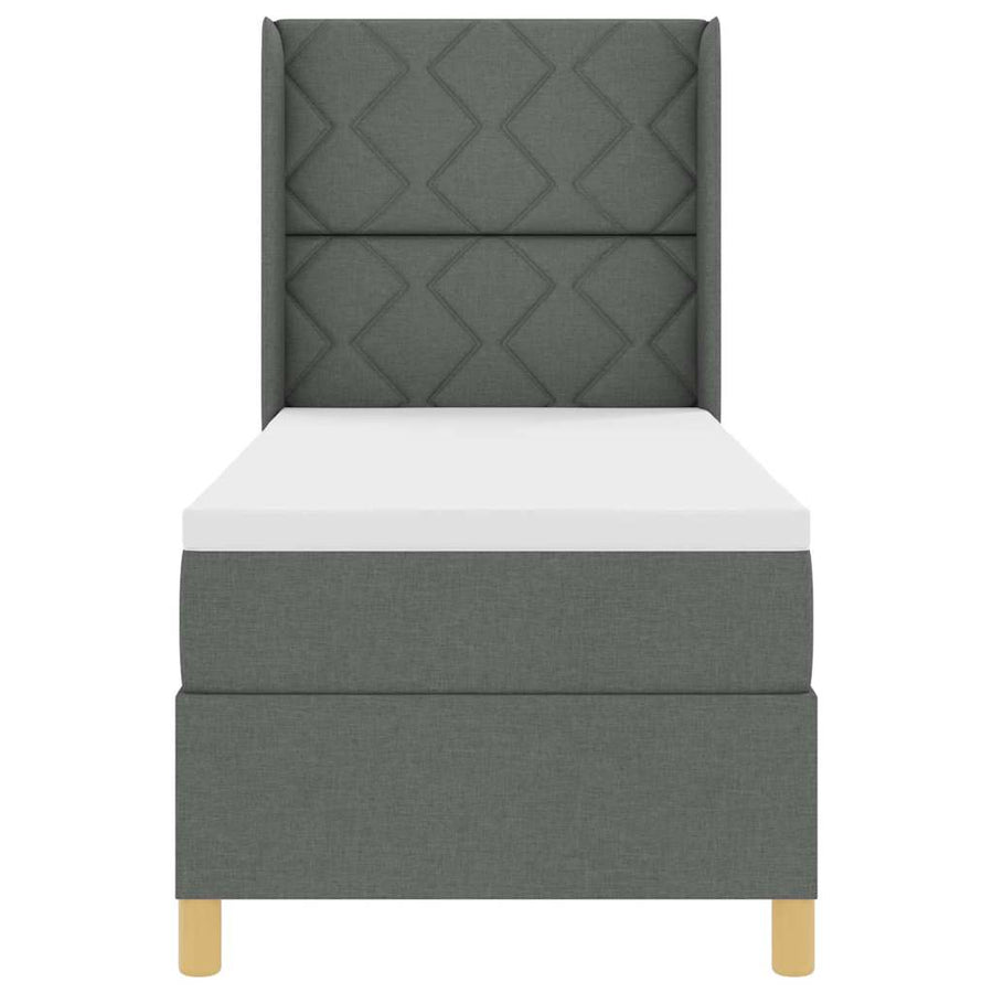 Boxspringbed met LED-stripverlichting Grijs 80 x 200 cm Stof