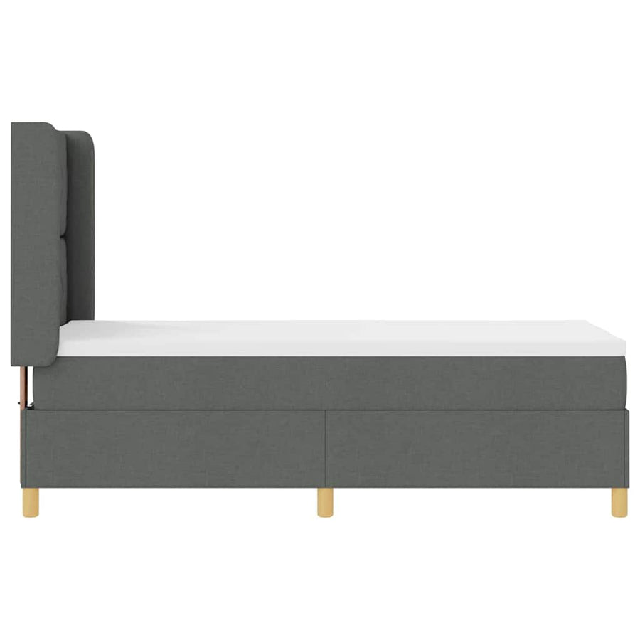 Boxspringbed met LED-stripverlichting Grijs 80 x 200 cm Stof
