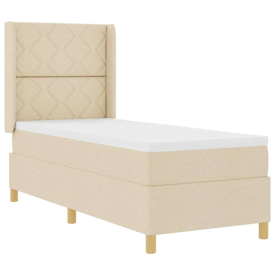 Boxspringbed met LED-stripverlichting Crème 80 x 200 cm Stof