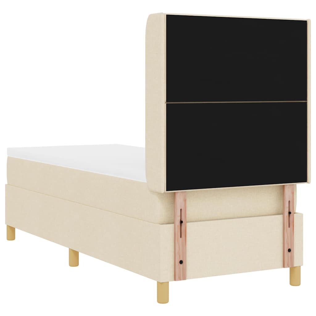 Boxspringbed met LED-stripverlichting Crème 80 x 200 cm Stof