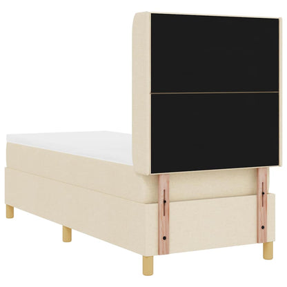 Boxspringbed met LED-stripverlichting Crème 80 x 200 cm Stof