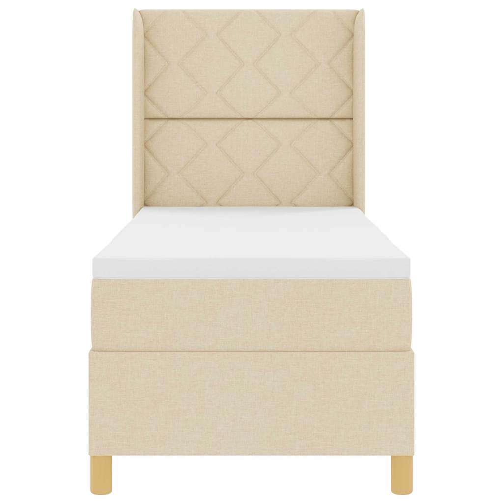 Boxspringbed met LED-stripverlichting Crème 80 x 200 cm Stof