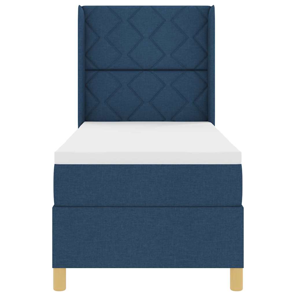 Boxspringbed met LED-stripverlichting Blauw 80 x 200 cm Stof