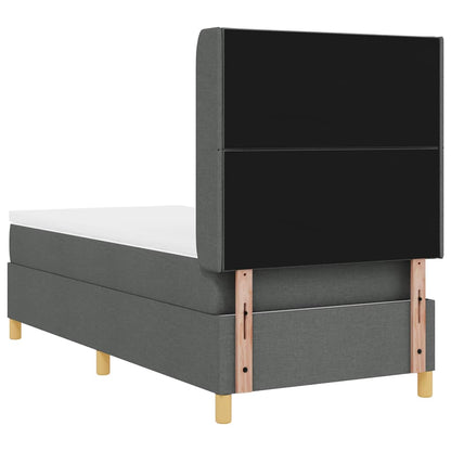 Boxspringbed met LED-stripverlichting Grijs 90 x 190 cm Stof