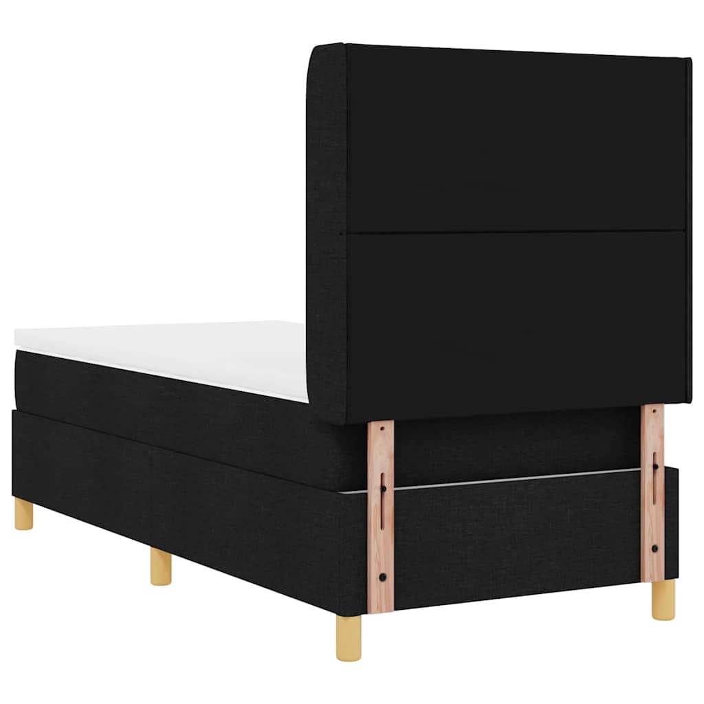 Boxspringbed met LED-stripverlichting Zwart 90 x 190 cm Stof