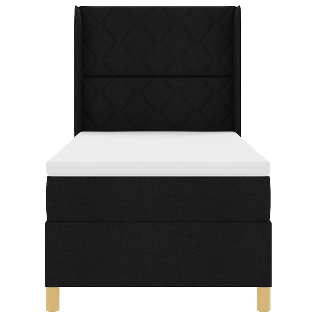 Boxspringbed met LED-stripverlichting Zwart 90 x 190 cm Stof