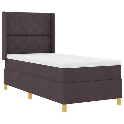 Boxspringbed met LED-stripverlichting Bruin 90 x 190 cm Stof