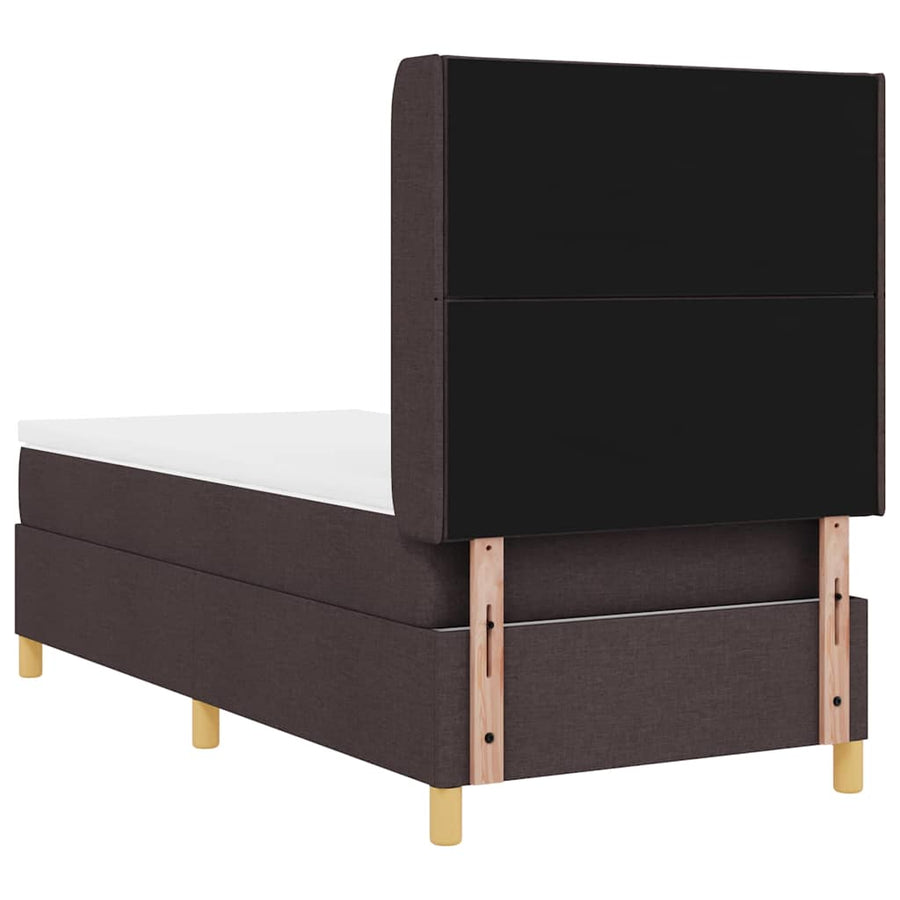 Boxspringbed met LED-stripverlichting Bruin 90 x 190 cm Stof