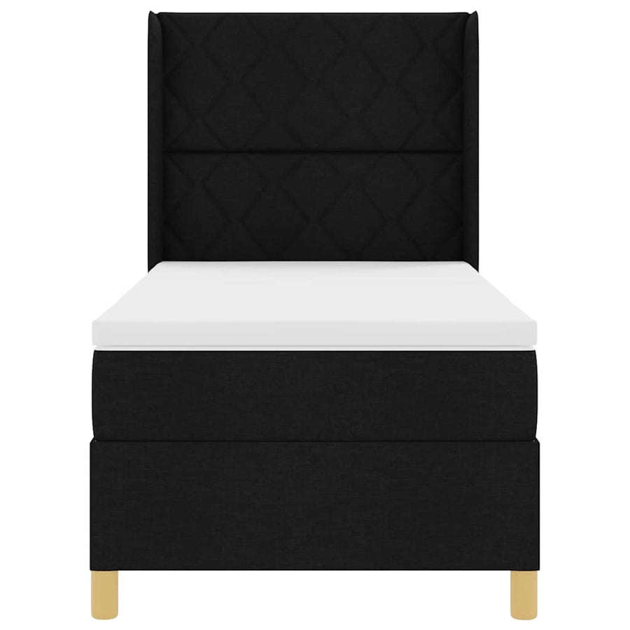 Boxspringbed met LED-stripverlichting Zwart 90 x 200 cm Stof