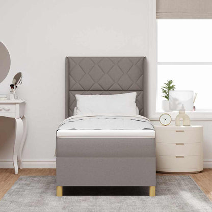 Boxspringbed met LED-stripverlichting Taupe 90 x 200 cm Stof