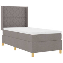 Boxspringbed met LED-stripverlichting Taupe 90 x 200 cm Stof