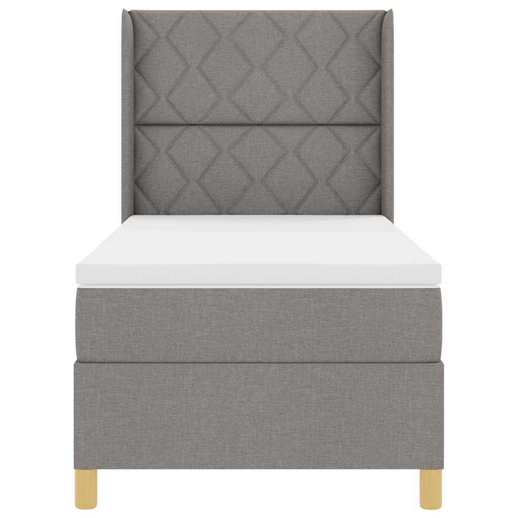 Boxspringbed met LED-stripverlichting Taupe 90 x 200 cm Stof