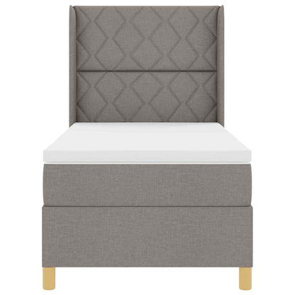Boxspringbed met LED-stripverlichting Taupe 90 x 200 cm Stof