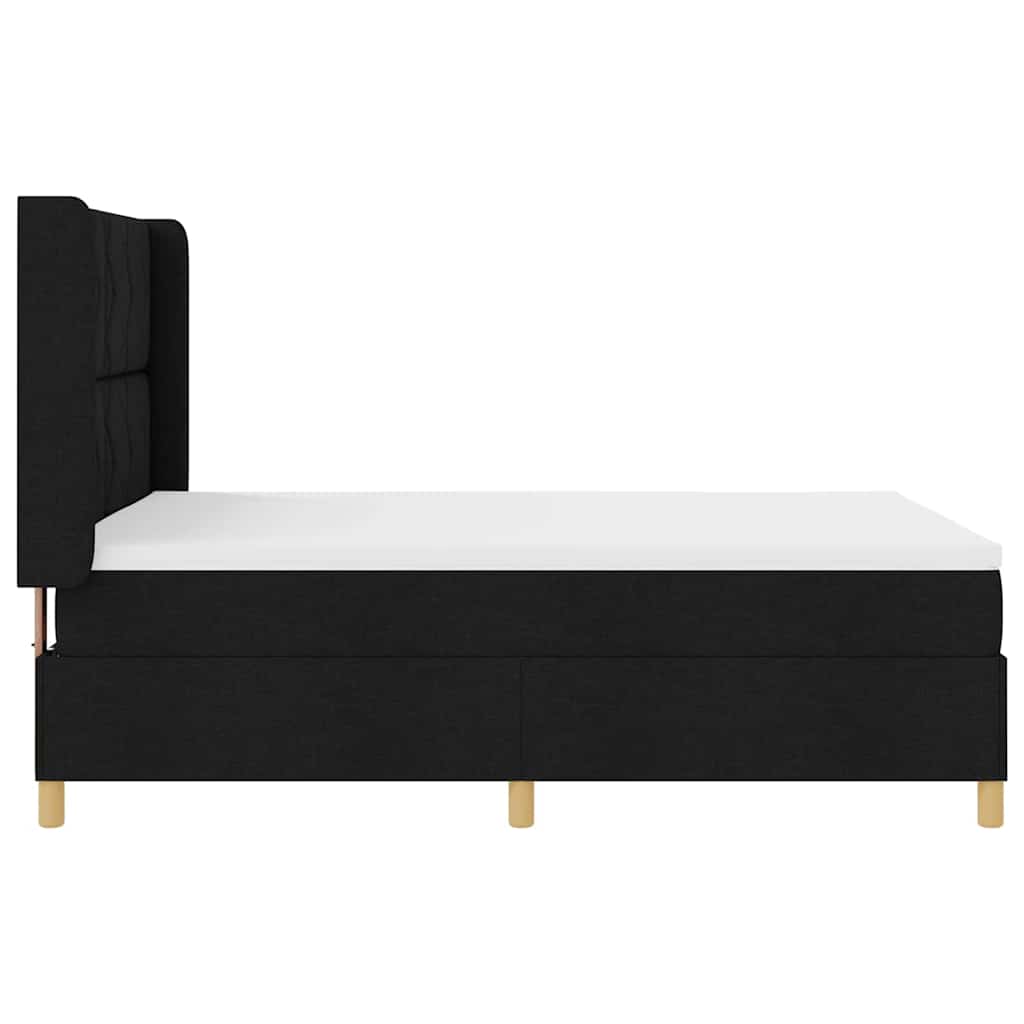 Boxspringbed met LED-stripverlichting Zwart 140 x 190 cm Stof