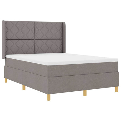 Boxspringbed met LED-stripverlichting Taupe 140 x 190 cm Stof