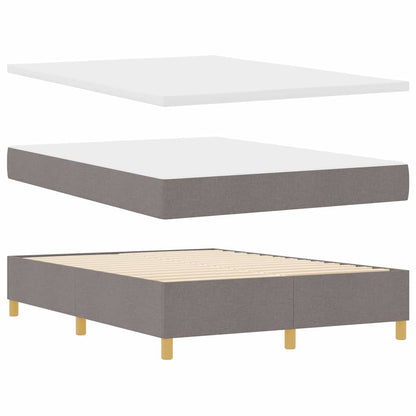 Boxspringbed met LED-stripverlichting Taupe 140 x 190 cm Stof