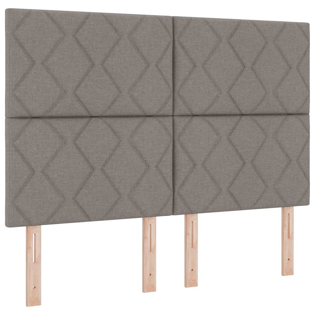 Boxspringbed met LED-stripverlichting Taupe 140 x 190 cm Stof
