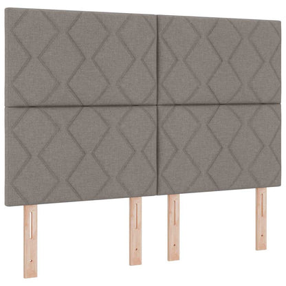 Boxspringbed met LED-stripverlichting Taupe 140 x 190 cm Stof