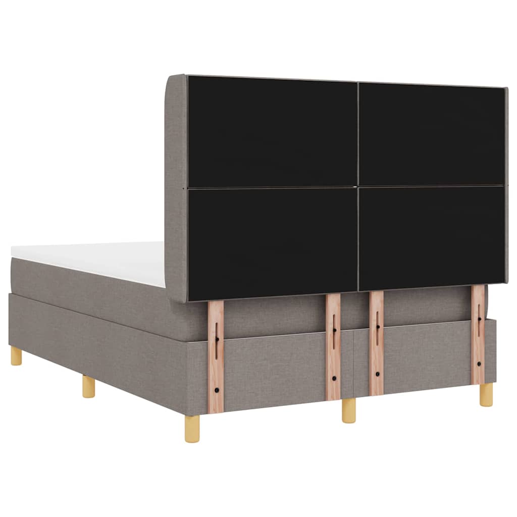Boxspringbed met LED-stripverlichting Taupe 140 x 190 cm Stof