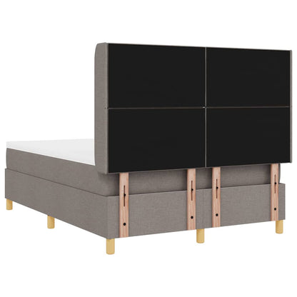 Boxspringbed met LED-stripverlichting Taupe 140 x 190 cm Stof