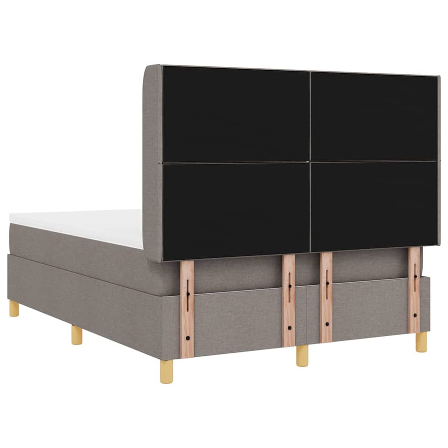 Boxspringbed met LED-stripverlichting Taupe 140 x 190 cm Stof