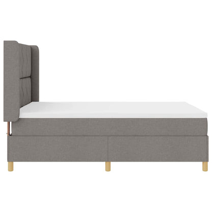 Boxspringbed met LED-stripverlichting Taupe 140 x 190 cm Stof