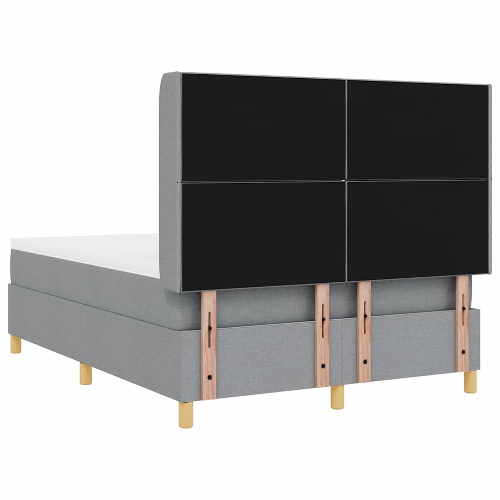 Boxspringbed met hoofdeinde Lichtgrijs 140 x 200 cm Stof